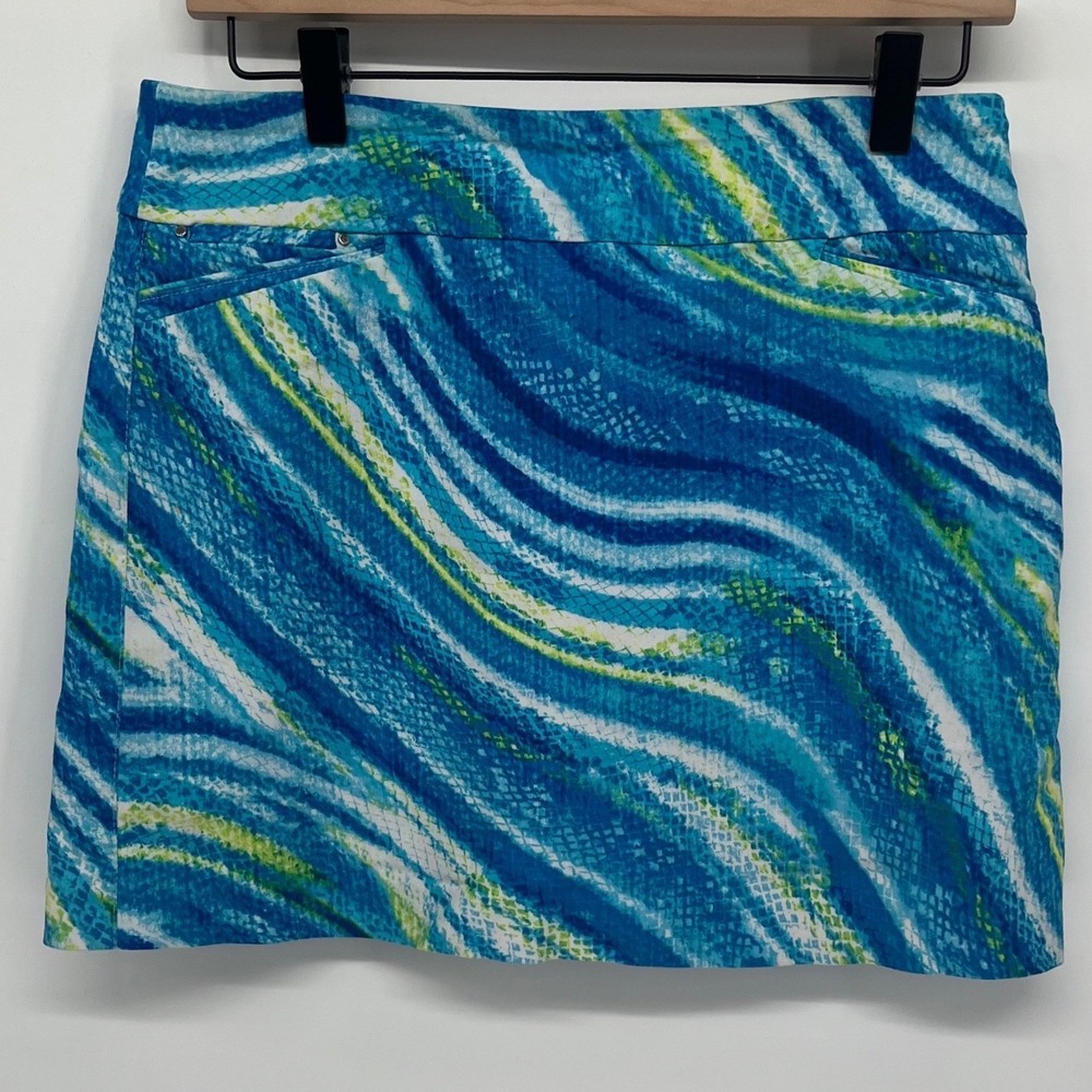 ATTYRE New York Skort Womens 6 Blue Abstract Snake Print Golf Athletic Skirt